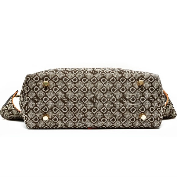 DASTI Jacquard Tote & Wallet Set – Brown Monogram Crossbody Bag Medium - Picture 10 of 14